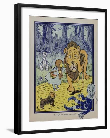 "Wonderful Wizard of Oz" Main Characters, Dorothy Speaks to the Cowardly Lion-null-Framed Art Print