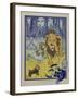 "Wonderful Wizard of Oz" Main Characters, Dorothy Speaks to the Cowardly Lion-null-Framed Art Print