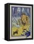 "Wonderful Wizard of Oz" Main Characters, Dorothy Speaks to the Cowardly Lion-null-Framed Stretched Canvas