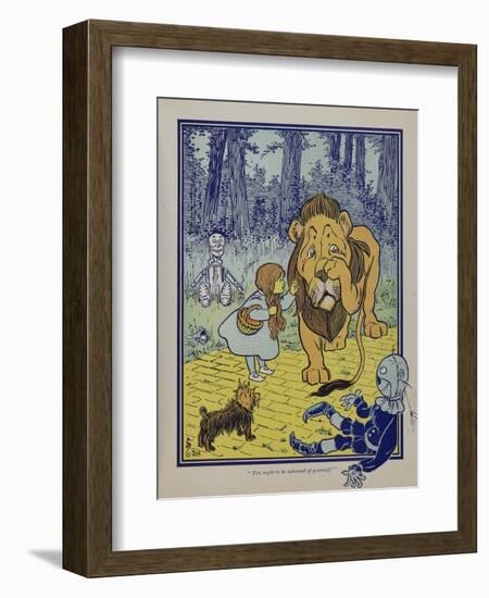 "Wonderful Wizard of Oz" Main Characters, Dorothy Speaks to the Cowardly Lion-null-Framed Art Print