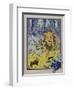 "Wonderful Wizard of Oz" Main Characters, Dorothy Speaks to the Cowardly Lion-null-Framed Art Print