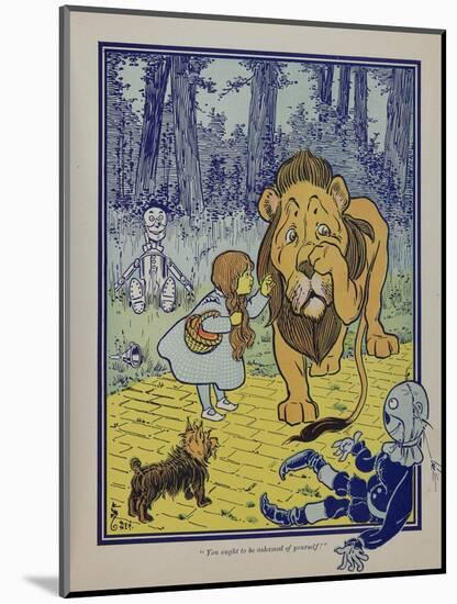 "Wonderful Wizard of Oz" Main Characters, Dorothy Speaks to the Cowardly Lion-null-Mounted Art Print
