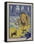 "Wonderful Wizard of Oz" Main Characters, Dorothy Speaks to the Cowardly Lion-null-Framed Stretched Canvas