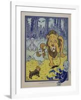 "Wonderful Wizard of Oz" Main Characters, Dorothy Speaks to the Cowardly Lion-null-Framed Art Print