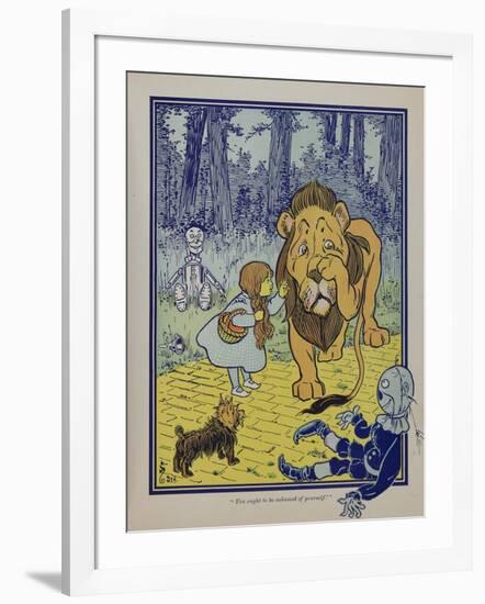 "Wonderful Wizard of Oz" Main Characters, Dorothy Speaks to the Cowardly Lion-null-Framed Art Print