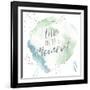 Wonderful World V Blue Green-Laura Marshall-Framed Art Print