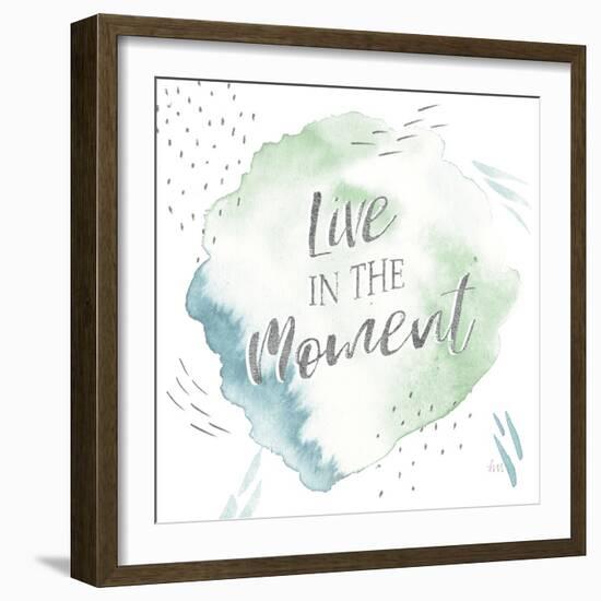 Wonderful World V Blue Green-Laura Marshall-Framed Art Print