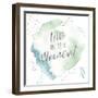 Wonderful World V Blue Green-Laura Marshall-Framed Art Print