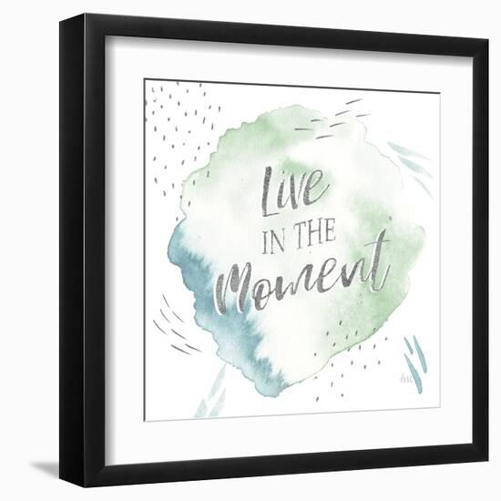 Wonderful World V Blue Green-Laura Marshall-Framed Art Print