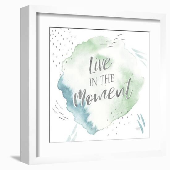 Wonderful World V Blue Green-Laura Marshall-Framed Art Print