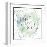 Wonderful World VII Blue Green-Laura Marshall-Framed Art Print