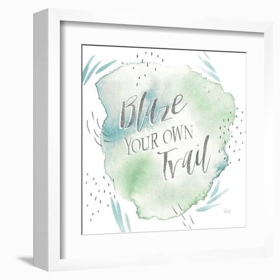 Wonderful World VII Blue Green-Laura Marshall-Framed Art Print