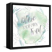 Wonderful World VII Blue Green-Laura Marshall-Framed Stretched Canvas