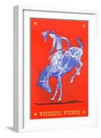 Wonderful Wyoming, Bucking Bronco-null-Framed Art Print