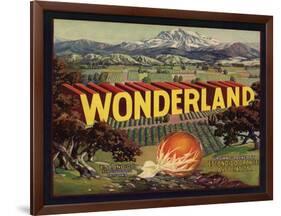 Wonderland Brand - Escondido, California - Citrus Crate Label-Lantern Press-Framed Art Print