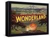 Wonderland Brand - Escondido, California - Citrus Crate Label-Lantern Press-Framed Stretched Canvas
