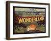 Wonderland Brand - Escondido, California - Citrus Crate Label-Lantern Press-Framed Art Print