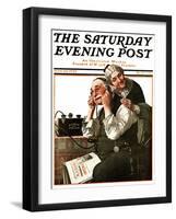 "Wonders of Radio" or "Listen, Ma!" Saturday Evening Post Cover, May 20,1922-Norman Rockwell-Framed Giclee Print