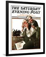 "Wonders of Radio" or "Listen, Ma!" Saturday Evening Post Cover, May 20,1922-Norman Rockwell-Framed Giclee Print