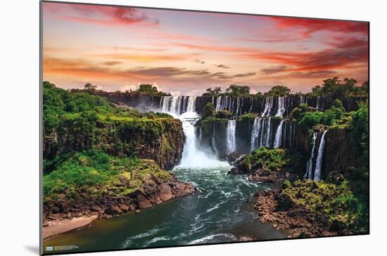 Wonders of the World - Iguazu Falls-Trends International-Mounted Poster