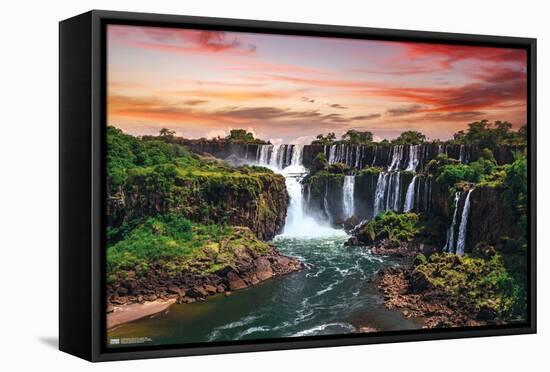 Wonders of the World - Iguazu Falls-Trends International-Framed Stretched Canvas