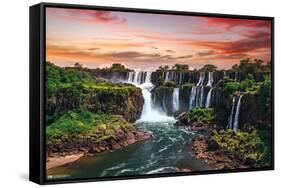 Wonders of the World - Iguazu Falls-Trends International-Framed Stretched Canvas