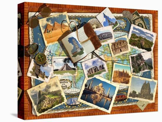 Wonders of the World Postcards-Garry Walton-Stretched Canvas