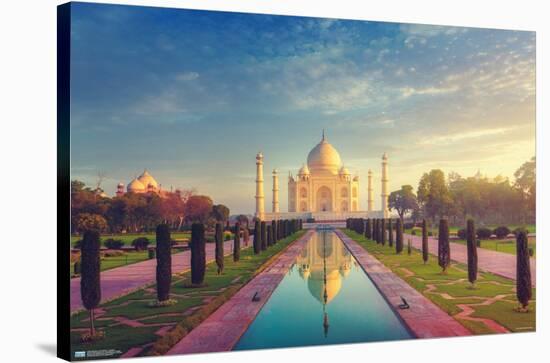 Wonders of the World - Taj Mahal-Trends International-Stretched Canvas