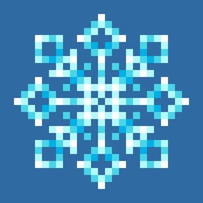 8-Bit Pixel Snowflake
