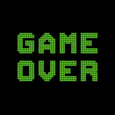 Game Over On A Green Grid Digital Display