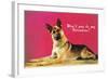 Wont You be My Valentine? Quizzical German Shepherd-null-Framed Art Print