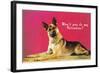 Wont You be My Valentine? Quizzical German Shepherd-null-Framed Art Print