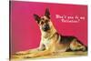 Wont You be My Valentine? Quizzical German Shepherd-null-Stretched Canvas