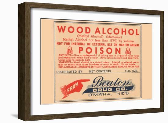 Wood Alcohol - Poison-null-Framed Art Print