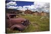 Wood Buildings and Old Car, Bodie State Historic Park, California, USA-Jaynes Gallery-Stretched Canvas