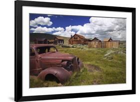 Wood Buildings and Old Car, Bodie State Historic Park, California, USA-Jaynes Gallery-Framed Photographic Print