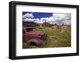 Wood Buildings and Old Car, Bodie State Historic Park, California, USA-Jaynes Gallery-Framed Photographic Print