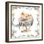 Wood Cart Square with Branches-Patricia Pinto-Framed Art Print