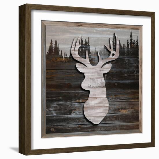 Wood Deer, 2024-Tim Ashwood-Framed Art Print