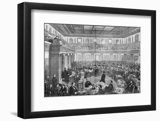 Wood Engraving the Senate as a Court of Impeachment for the Trial of Andrew Johnson-null-Framed Photographic Print