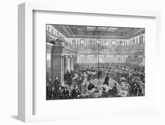 Wood Engraving the Senate as a Court of Impeachment for the Trial of Andrew Johnson-null-Framed Photographic Print