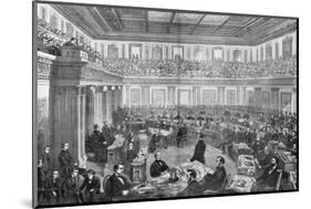 Wood Engraving the Senate as a Court of Impeachment for the Trial of Andrew Johnson-null-Mounted Photographic Print
