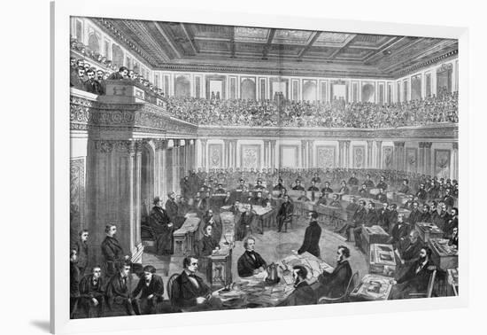 Wood Engraving the Senate as a Court of Impeachment for the Trial of Andrew Johnson-null-Framed Photographic Print