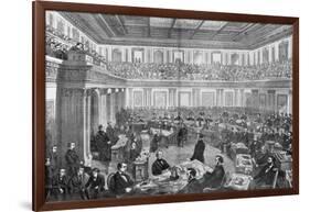 Wood Engraving the Senate as a Court of Impeachment for the Trial of Andrew Johnson-null-Framed Photographic Print