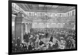 Wood Engraving the Senate as a Court of Impeachment for the Trial of Andrew Johnson-null-Framed Photographic Print