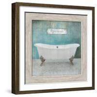 Wood Framed Aqua Bath-Victoria Brown-Framed Art Print