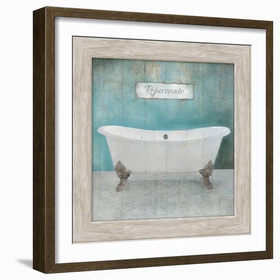 Wood Framed Aqua Bath-Victoria Brown-Framed Art Print