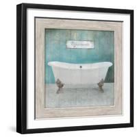 Wood Framed Aqua Bath-Victoria Brown-Framed Art Print