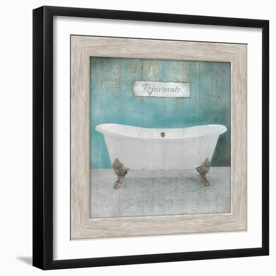 Wood Framed Aqua Bath-Victoria Brown-Framed Art Print