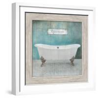 Wood Framed Aqua Bath-Victoria Brown-Framed Art Print